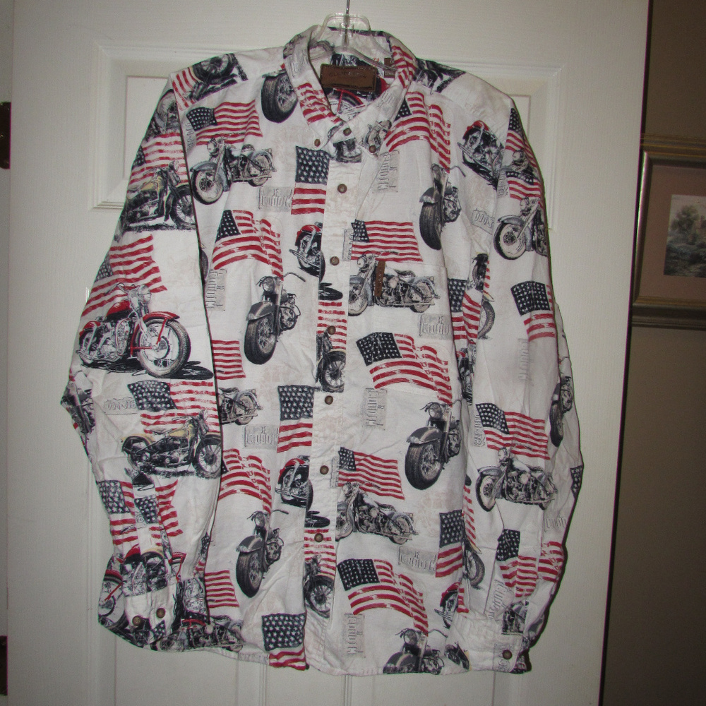 CLEARWATER American Flag Motorcycle Shirt USA XL